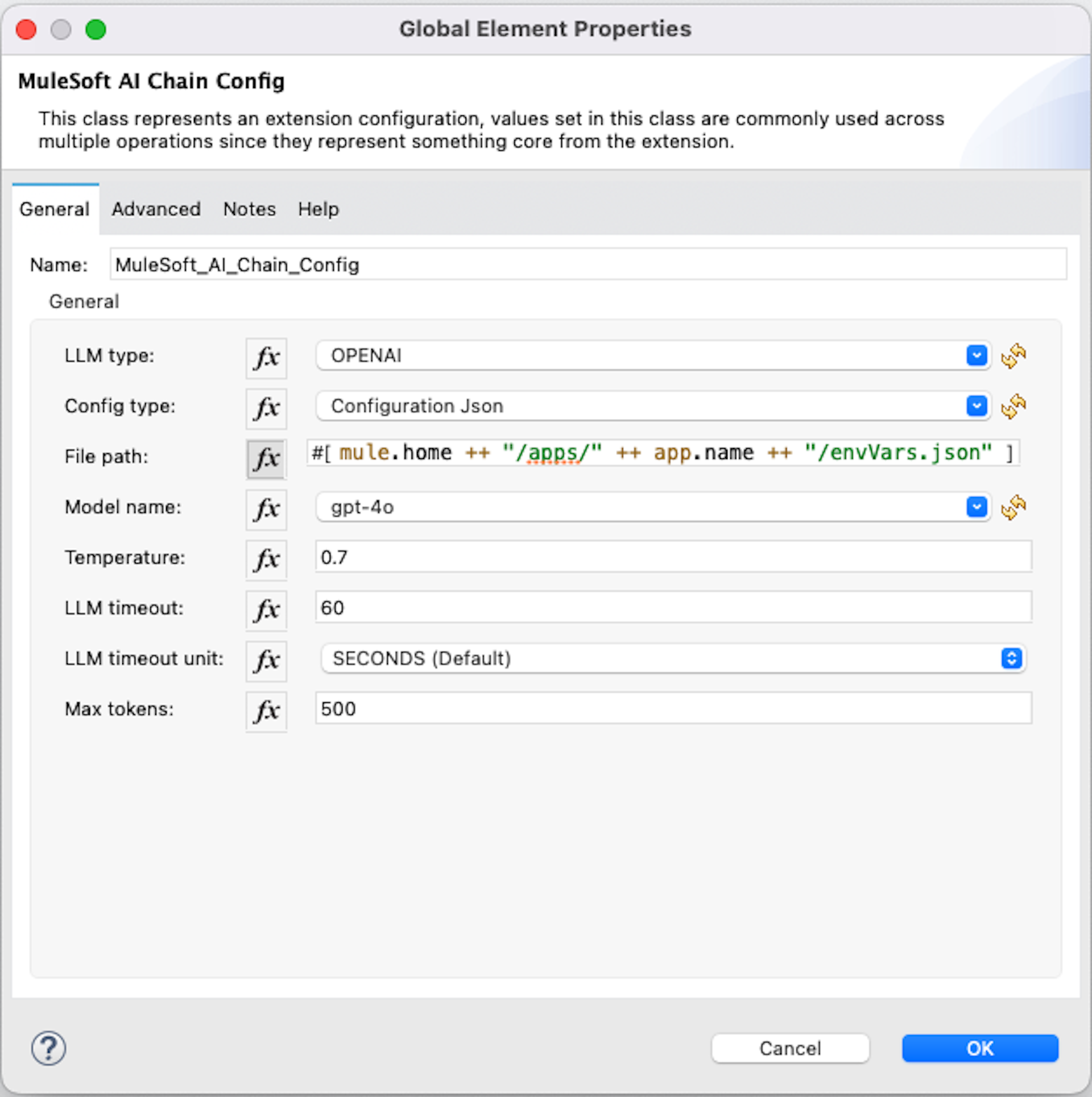 Configuration JSON