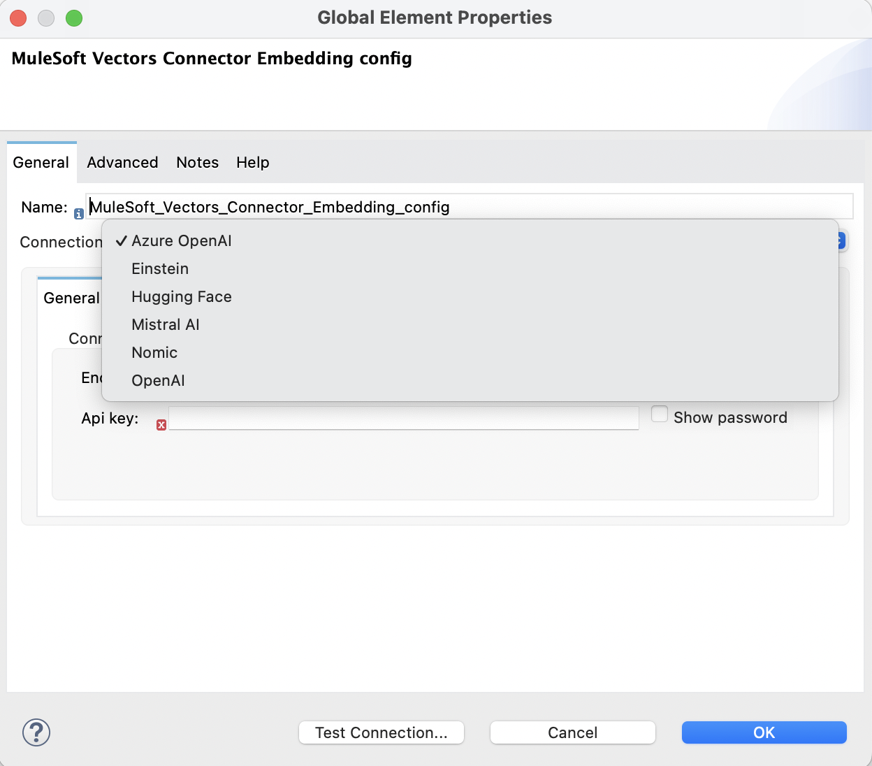 Embedding Configuration Connection Parameters