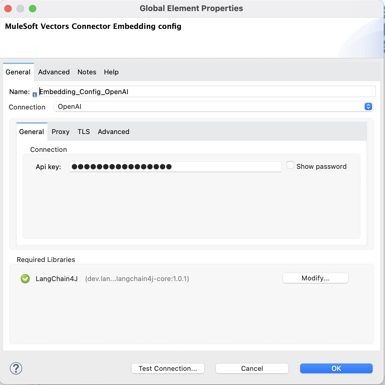 Embedding Configuration Connection Parameters