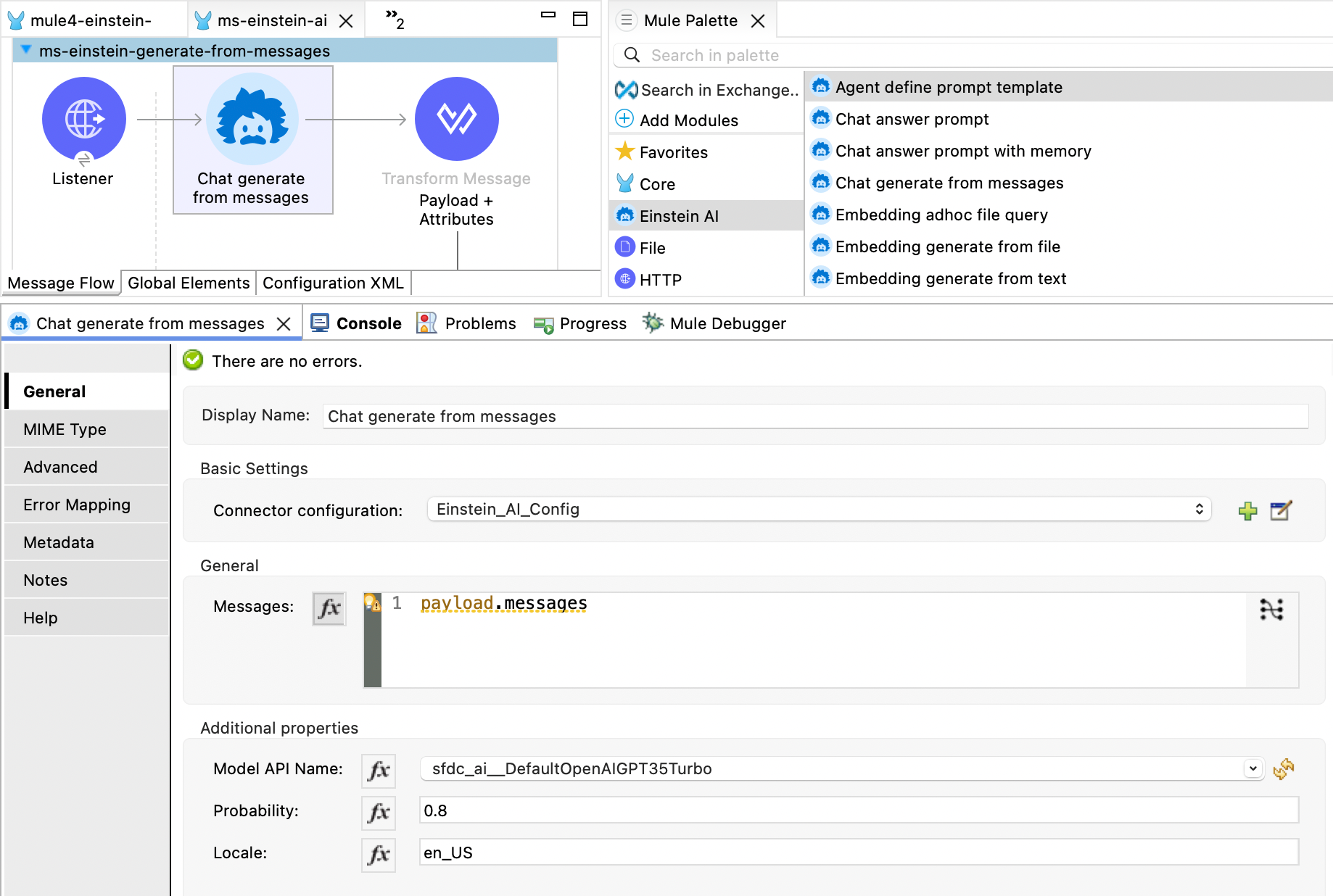 Chat Generate from Messages