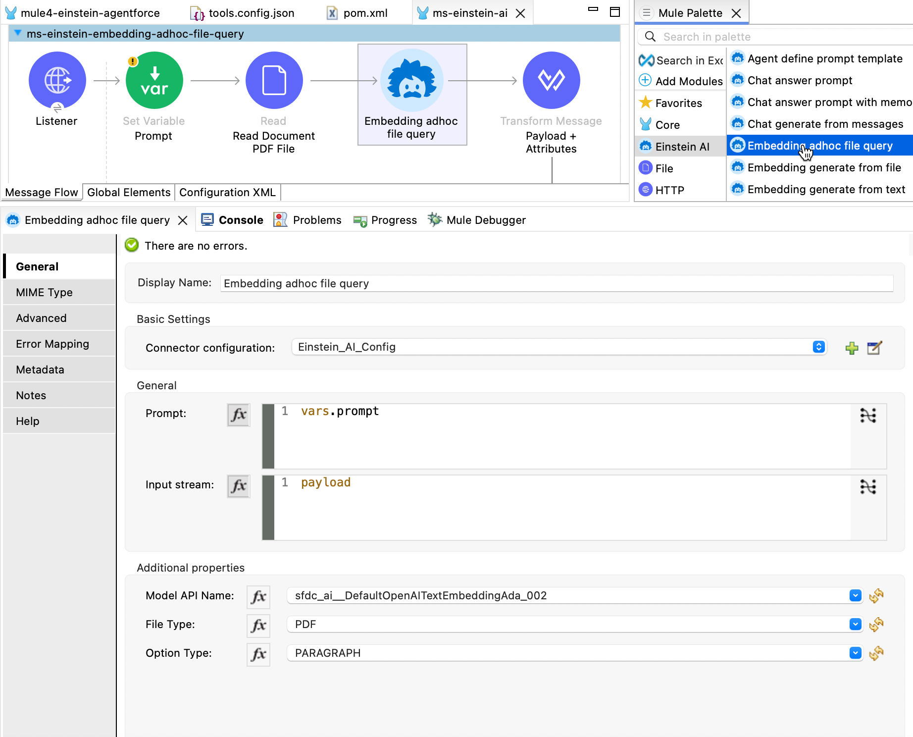 Embedding Adhoc File Query