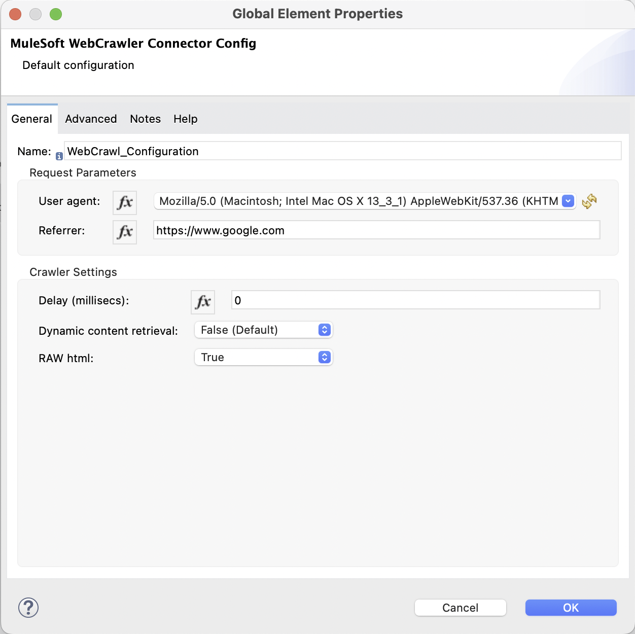 WebCrawler Configuration