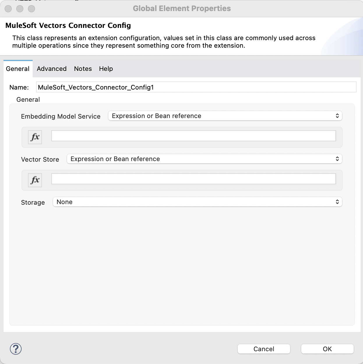 MuleSoft Vectors Connector Configuration