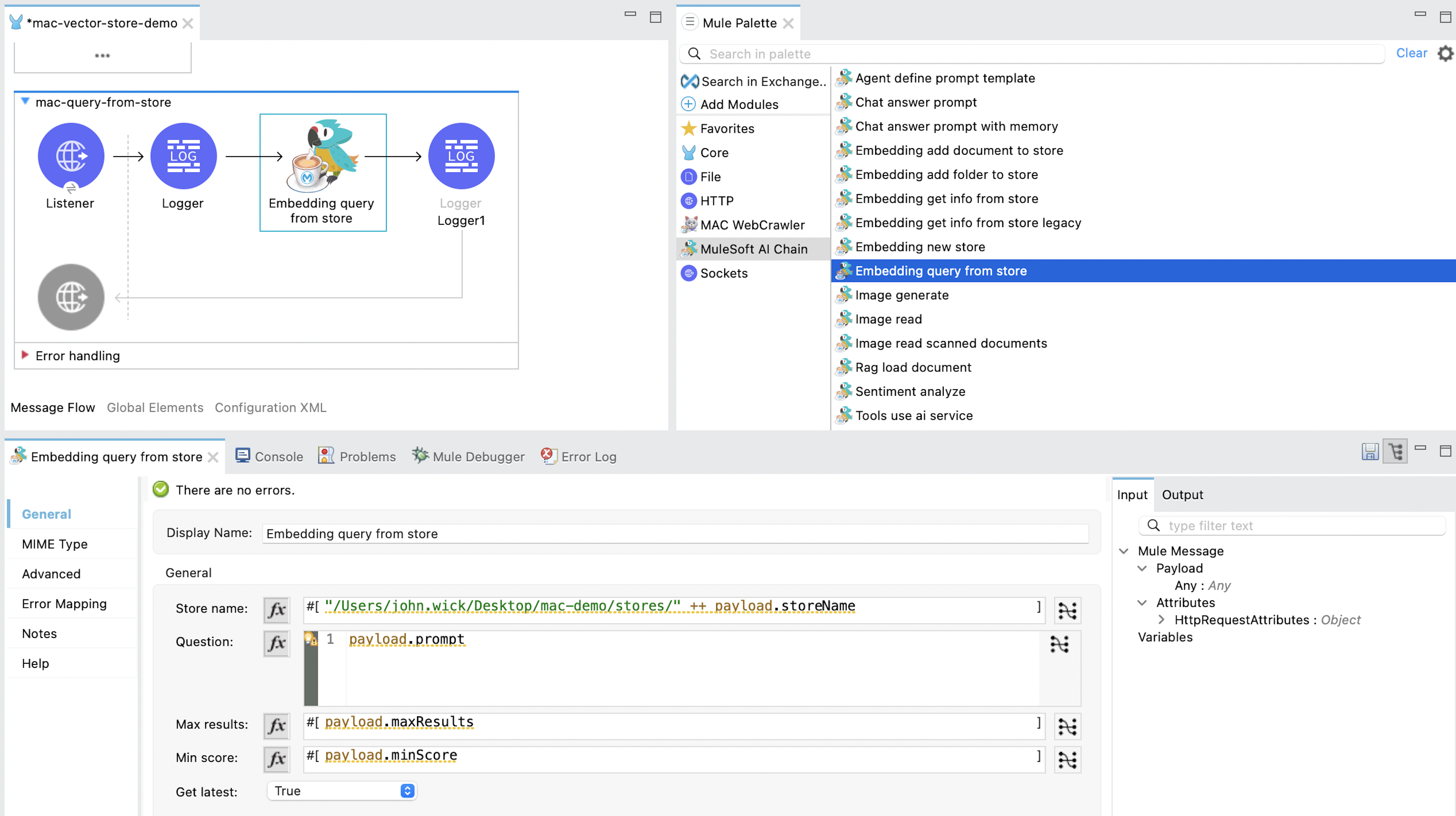 Embedding Query from Store