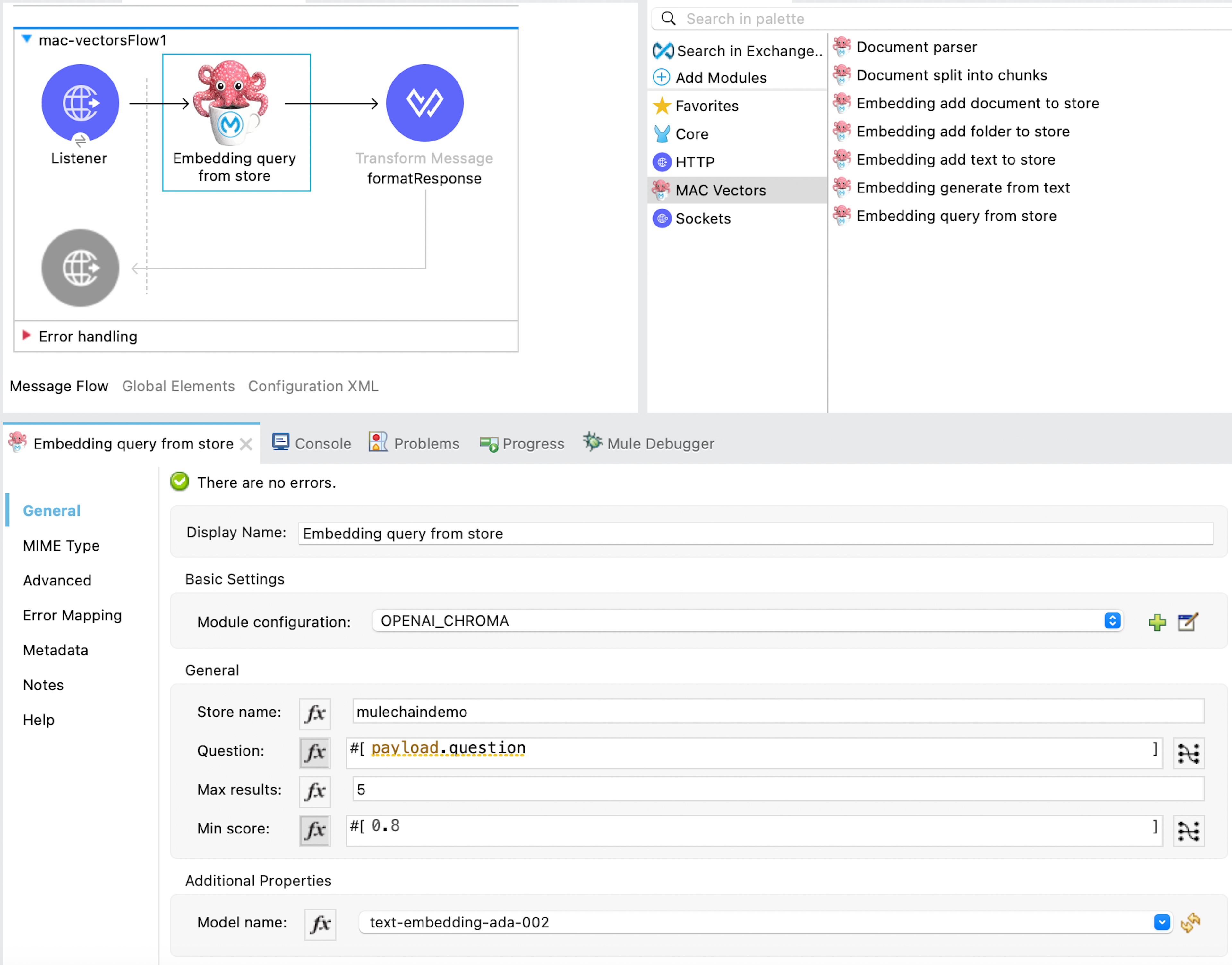 Embedding Get Info from Store