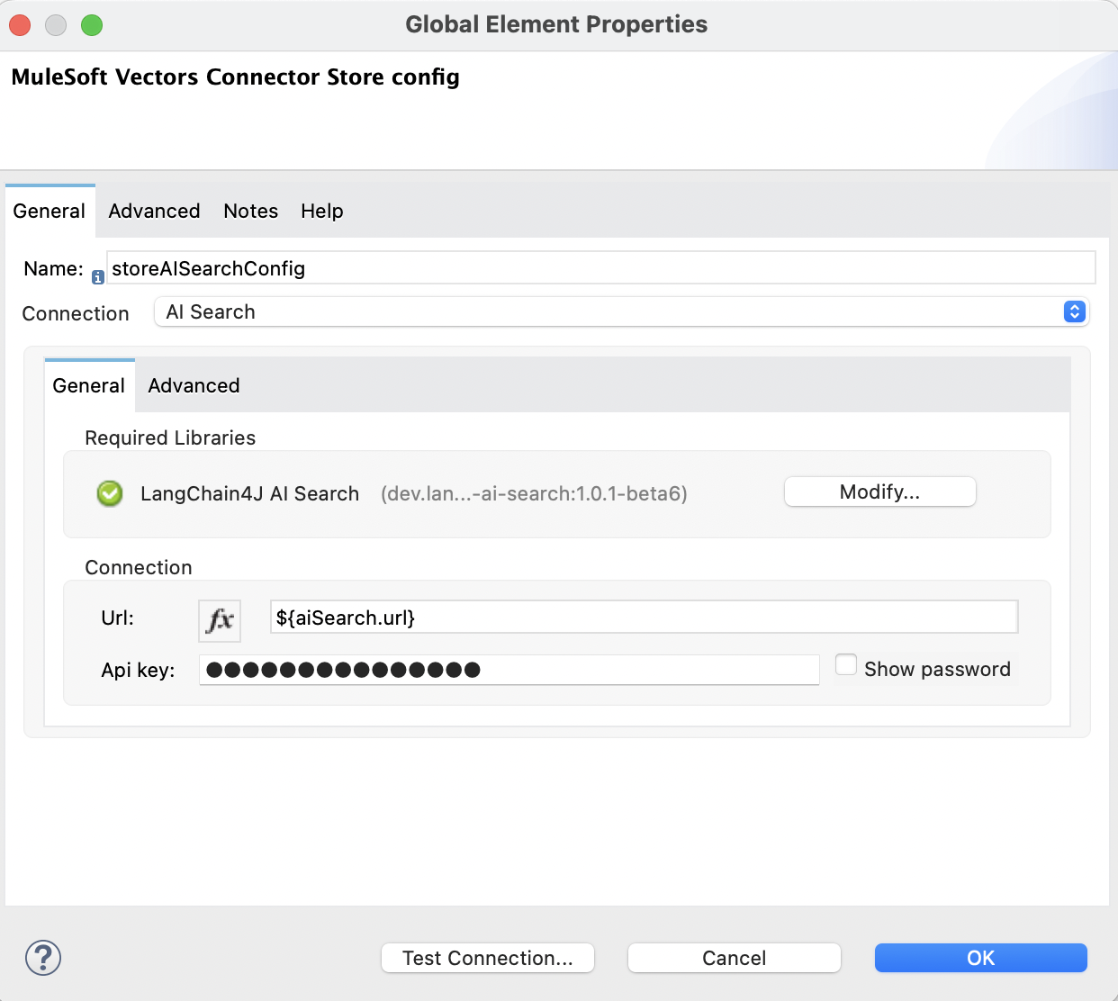 Store Configuration Connection Parameters