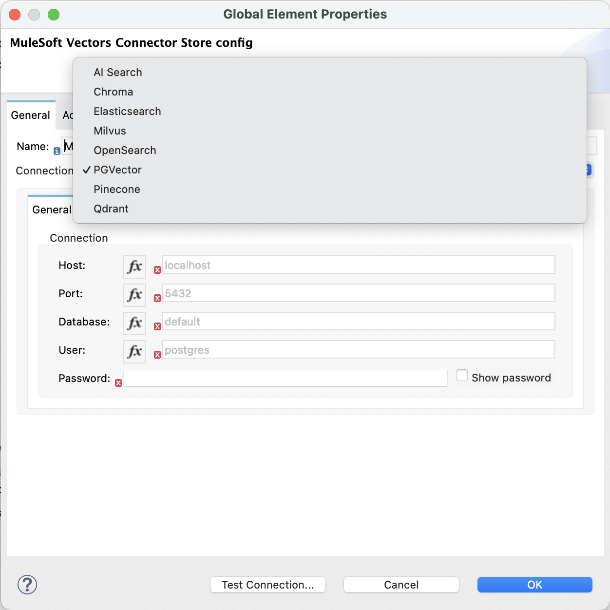 Store Configuration Connection Parameters